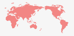 七大洲五大洋红色世界地图图案高清图片