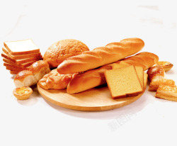 案板上的美食美味的面包食物高清图片