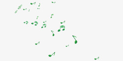 漂浮金钱符号绿色音乐符号高清图片