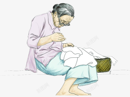 卡通老奶奶缝衣服png免抠素材_88icon https://88icon.com 戴眼镜 母亲 母亲节 缝衣服 老人 老奶奶 老妈妈 老婆婆卡通 老母亲