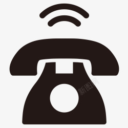 手绘的老式电话联系方式黑色电话图标矢量图高清图片