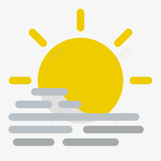 黄色扁平化太阳天气元素png免抠素材_88icon https://88icon.com 云朵 光芒 发光 圆形 天气 太阳 预报 风雨气温图 黄色