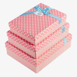 粉色可爱斑点长方形盒子素材