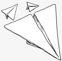 创意合成手绘纸飞机素材