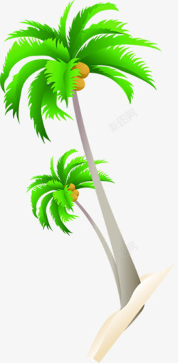 植物绿色沙滩椰子树夏日素材
