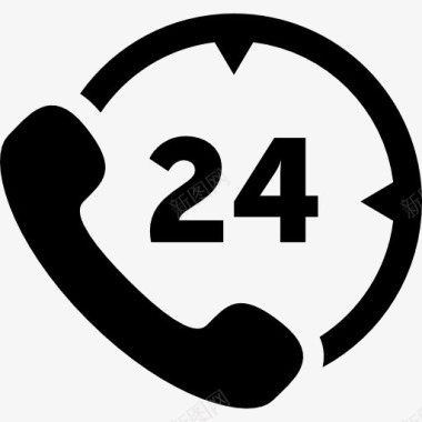 社会保障服务24小时电话服务图标图标