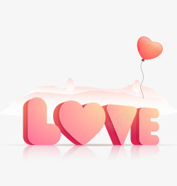 立体love粉色立体英文字母love高清图片