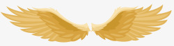 展开翅膀完全展开的金色天使之翼矢量图高清图片
