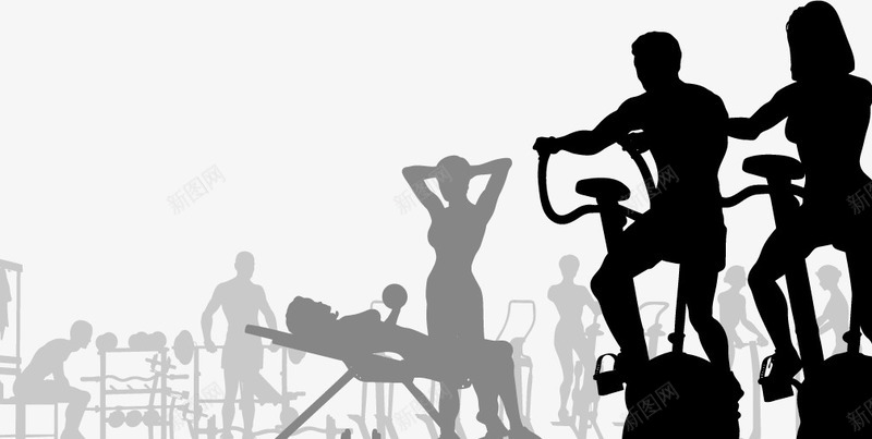 健身人物剪影png免抠素材_88icon https://88icon.com 人物剪影 健美 健身 健身器材 健身房 女性 男性 运动 锻炼