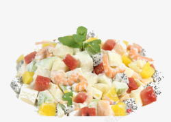 生虾仁水果沙拉高清图片