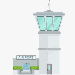 塔台扁平化机场高清图片