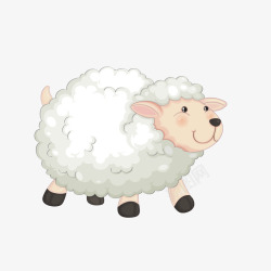 小绵羊手绘白色小绵羊高清图片