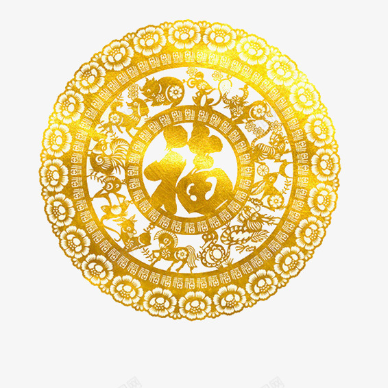 金色的福png免抠素材_88icon https://88icon.com 祝福 福 金色 鸡年