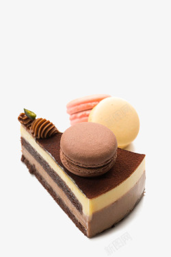 黑黄配色马卡龙巧克蛋糕高清图片