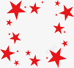 红色五角星装饰花纹矢量图素材