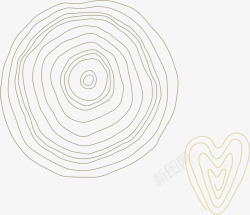 圆圈心形印花手绘木纹树木树纹年轮高清图片