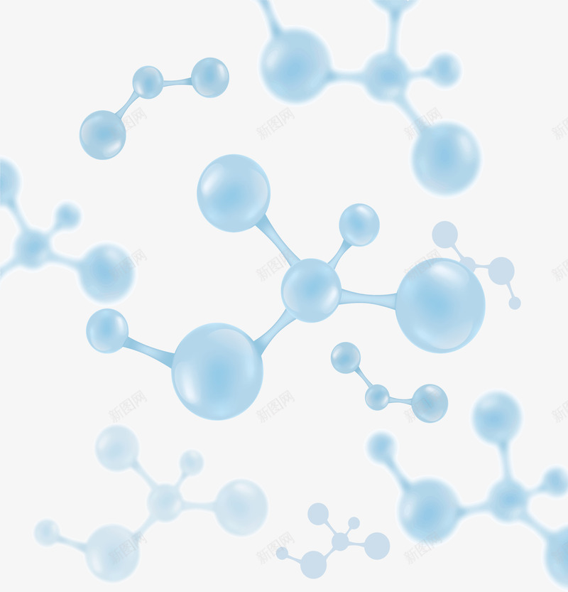 蓝色生物科技分子结构矢量图ai免抠素材_88icon https://88icon.com 分子 分子元素 分子示意图 分子结构 生物分子 矢量png 矢量图 科技感 蓝色分子