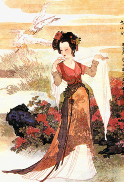 国画美女素材