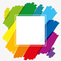 彩色文本框手绘方形文本框彩色背景高清图片