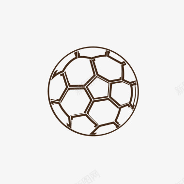 棕色足球线稿图图标图标