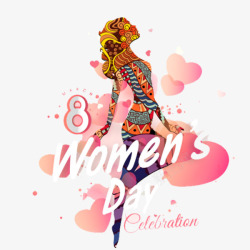 38妇女节人物彩绘素材