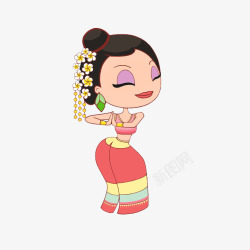 卡通傣族少女素材