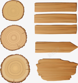 透明底色木桩和木牌高清图片