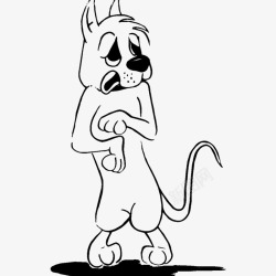 畏惧卡通受惊吓的可爱狗狗图标高清图片
