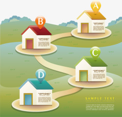创意房子图表矢量图素材