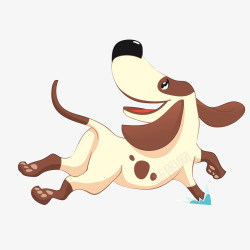 卡通可爱奔跑的小狗矢量图素材