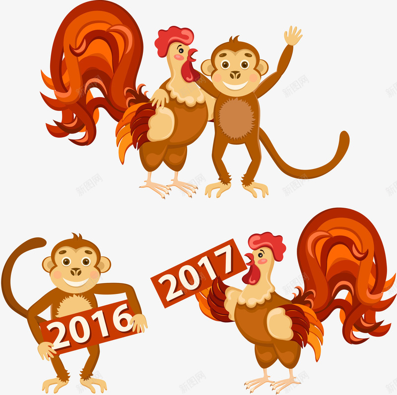 2017鸡年库png免抠素材_88icon https://88icon.com 2017年插画素材库 2017年素材库 可爱新年插画 可爱新年插画素材 新年插画素材库 鸡年插画素材库