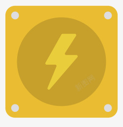 黄色电缆方形黄色卡通电能表矢量图高清图片