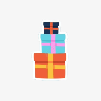 过年过节都有的礼物元素png免抠素材_88icon https://88icon.com 三个礼物盒 上面最小 下面最大 橙色 灰色 青色