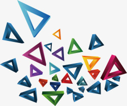 抽象缤纷彩色三角块矢量图素材