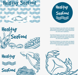 海鲜食品主题卡片素材