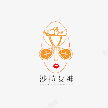 扑克创意图案沙拉logo沙拉女神LOGO图标图标