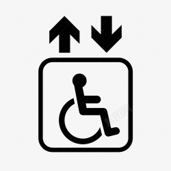 腿部残疾残疾人电梯标志高清图片