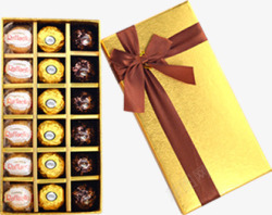 金色盒子情人节礼物巧克力素材