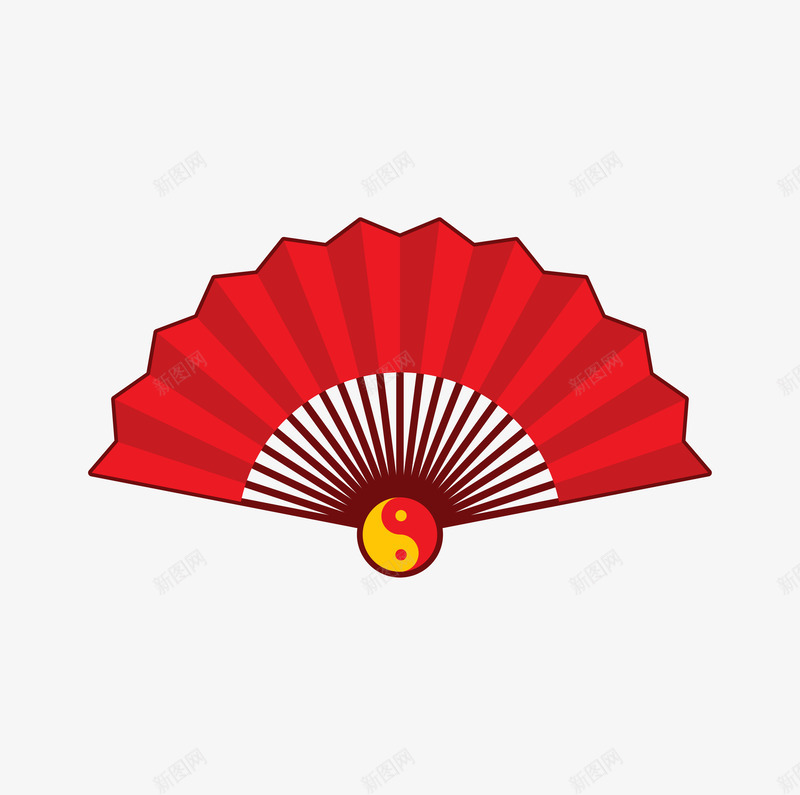 手绘红色卡通八卦扇子png免抠素材_88icon https://88icon.com 中国风 八卦图 手绘卡通 折扇 空白扇子 红色扇子