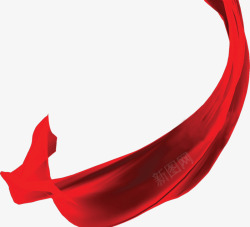 国庆节喜庆元素红色绸带素材