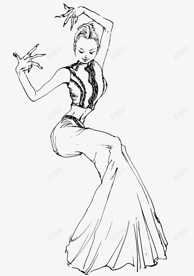 傣族舞蹈姑娘png免抠素材_88icon https://88icon.com 优美 傣族 傣族姑娘 女孩 少数民族 手绘 线条 舞姿 舞蹈