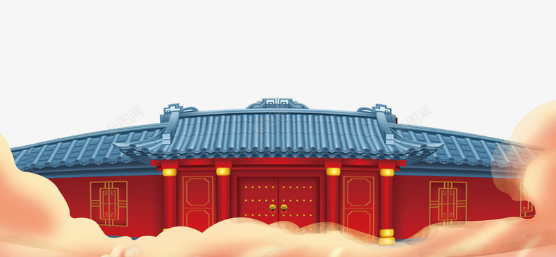 中国风建筑房子祥云png免抠素材_88icon https://88icon.com 中国风 免抠复古建筑 建筑 房子 祥云展示 蓝色的屋顶