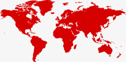 红色地图世界地图矢量图高清图片