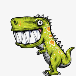 卡通害怕的恐龙素材