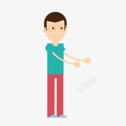眼镜侧面卡通男孩矢量图高清图片