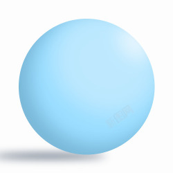蓝色立体高光球体带阴影素材