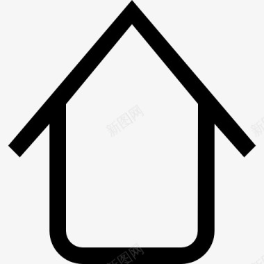 具有房屋形状轮廓符号的上箭头图标图标