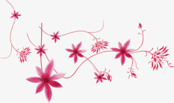粉色藤蔓粉色卡通花朵藤蔓背景七夕情人节高清图片