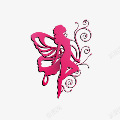 蝴蝶女神png免抠素材_88icon https://88icon.com 38女神节装饰 妇女节装饰 舞者 蝶女装饰