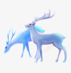 圣诞鹿剪影精致梦幻的小鹿图高清图片